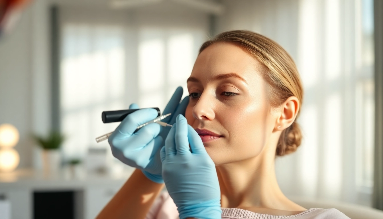 Client receiving a Botox Behandlung from a skilled practitioner in a welcoming clinic setting.