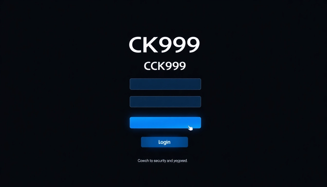 Clear depiction of CK999 login page with secure access, highlighting ease of use for new and returning users.