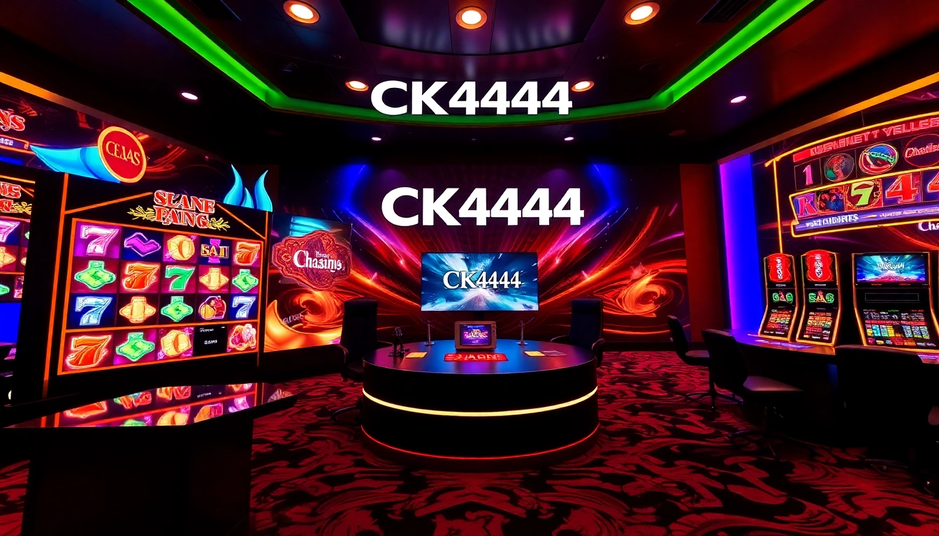 Engaging CK4444 online casino platform showcasing diverse games, vibrant visuals, and modern aesthetic for seamless gaming experience.