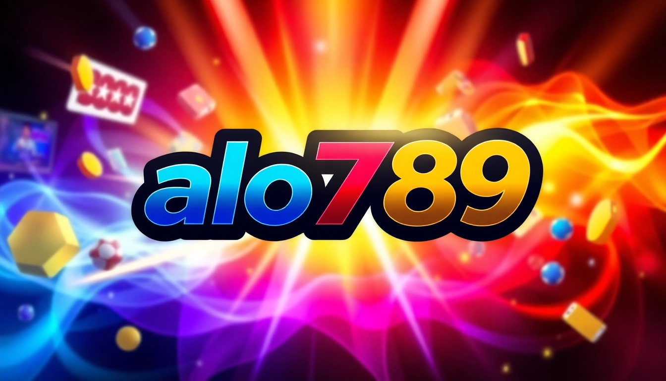 Alo789 logo displayed on a sleek digital screen, emphasizing online betting and entertainment features, capturing attention with vibrant colors and clarity.