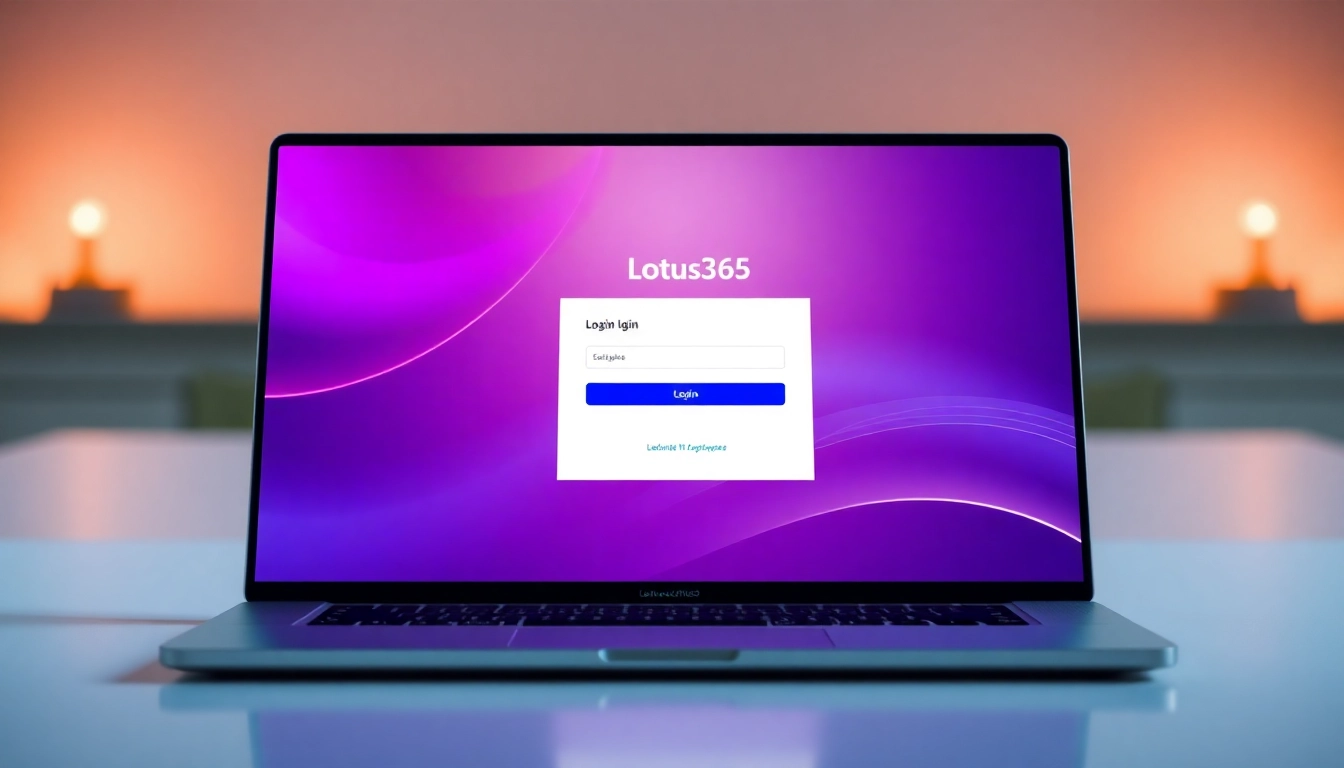 Secure Lotus365 Login page on a laptop, highlighting user-friendly and trustworthy access to betting platform.