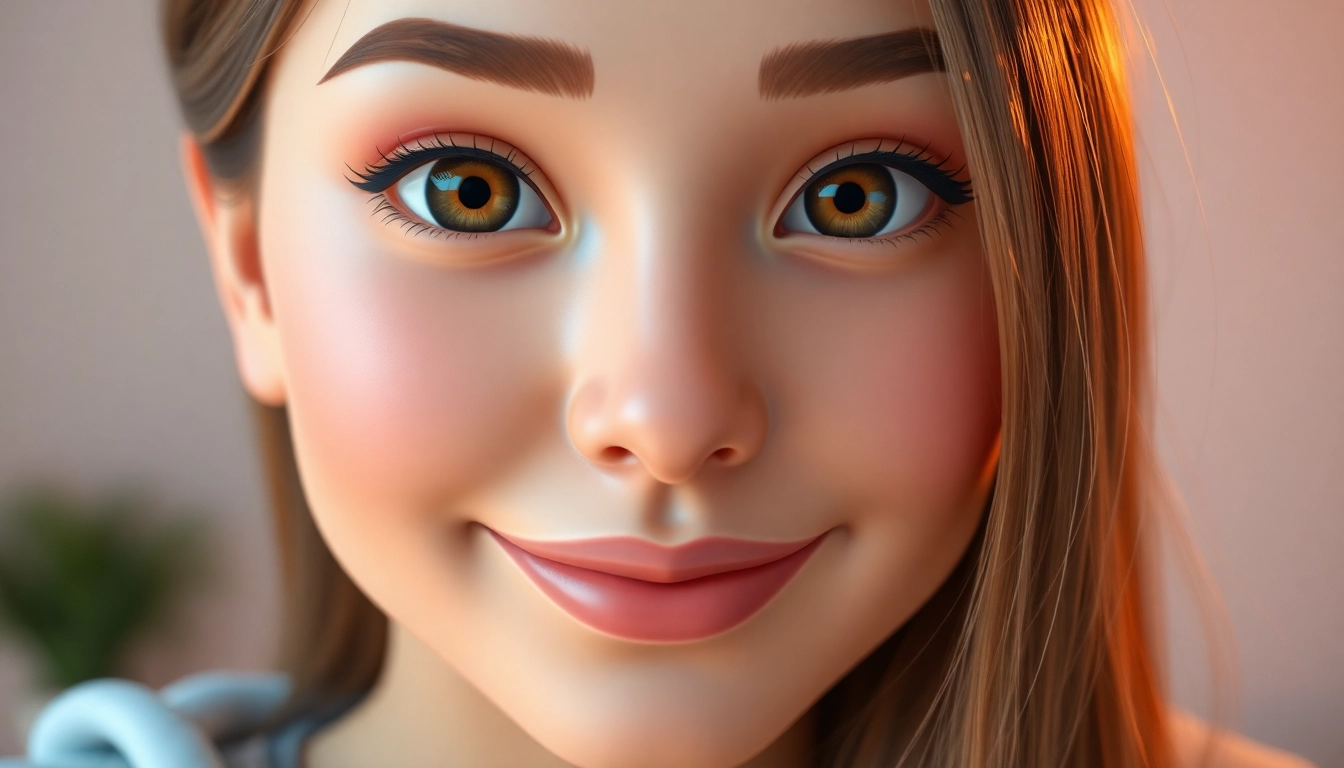 AI girlfriend engaging in a warm conversation with a user on a sleek digital interface, highlighting emotional connection and customization.
