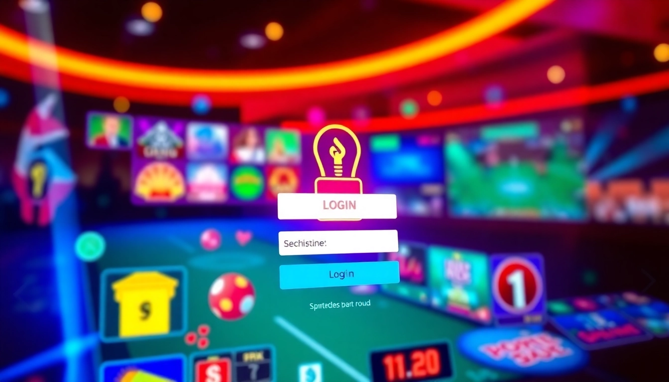 Secure Sky exchange login page with user access interface, highlighting login fields and casino game icons for easy navigation.