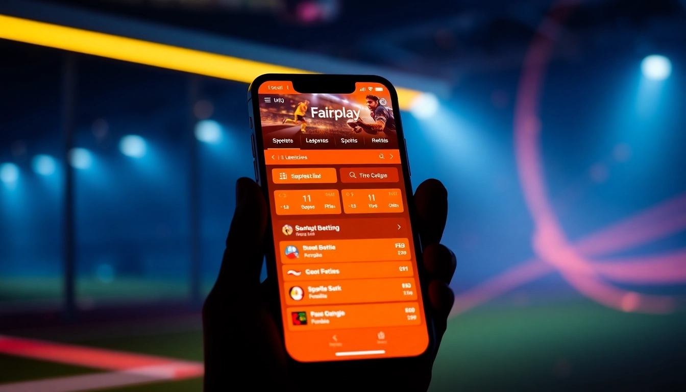 Clear view of the fairplay app interface on a smartphone, highlighting sports betting and live scores for Indian users.