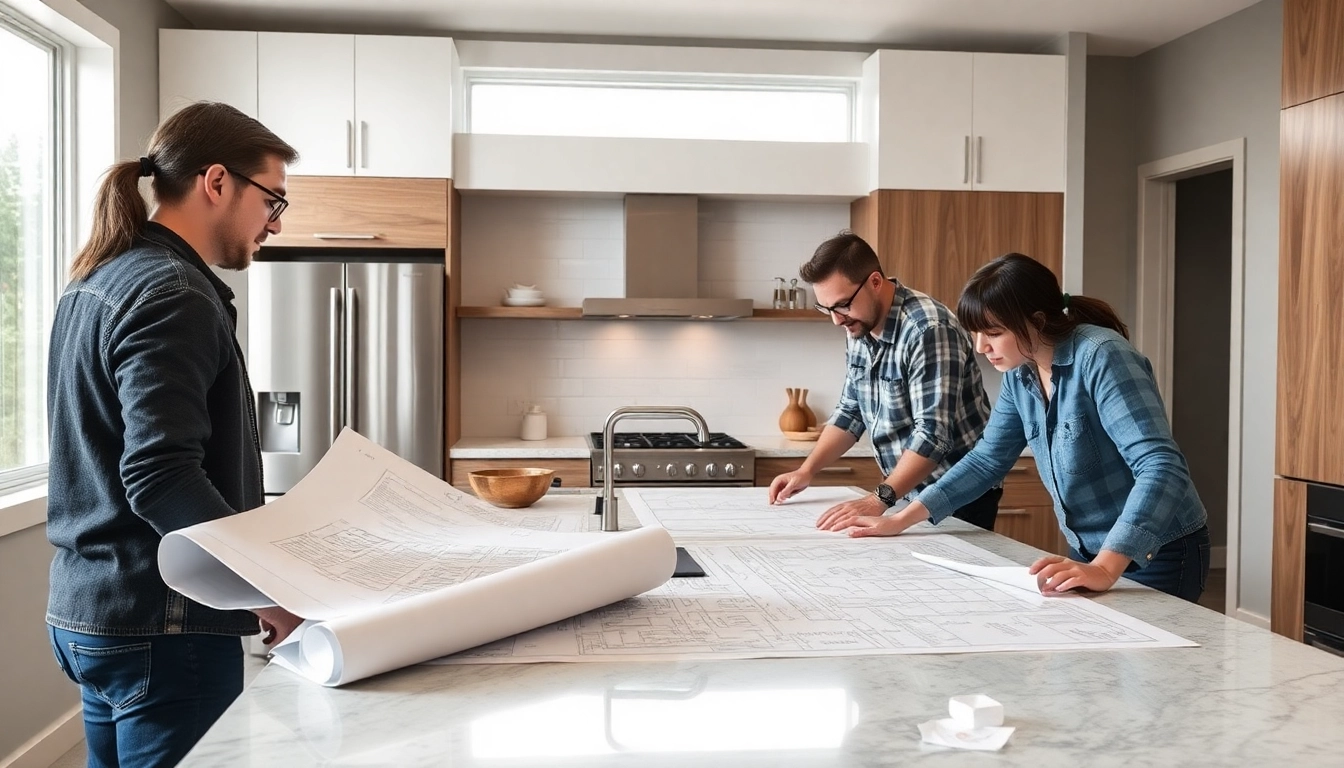 Calgary home renovation contractors guiding clients through a kitchen upgrade with expert