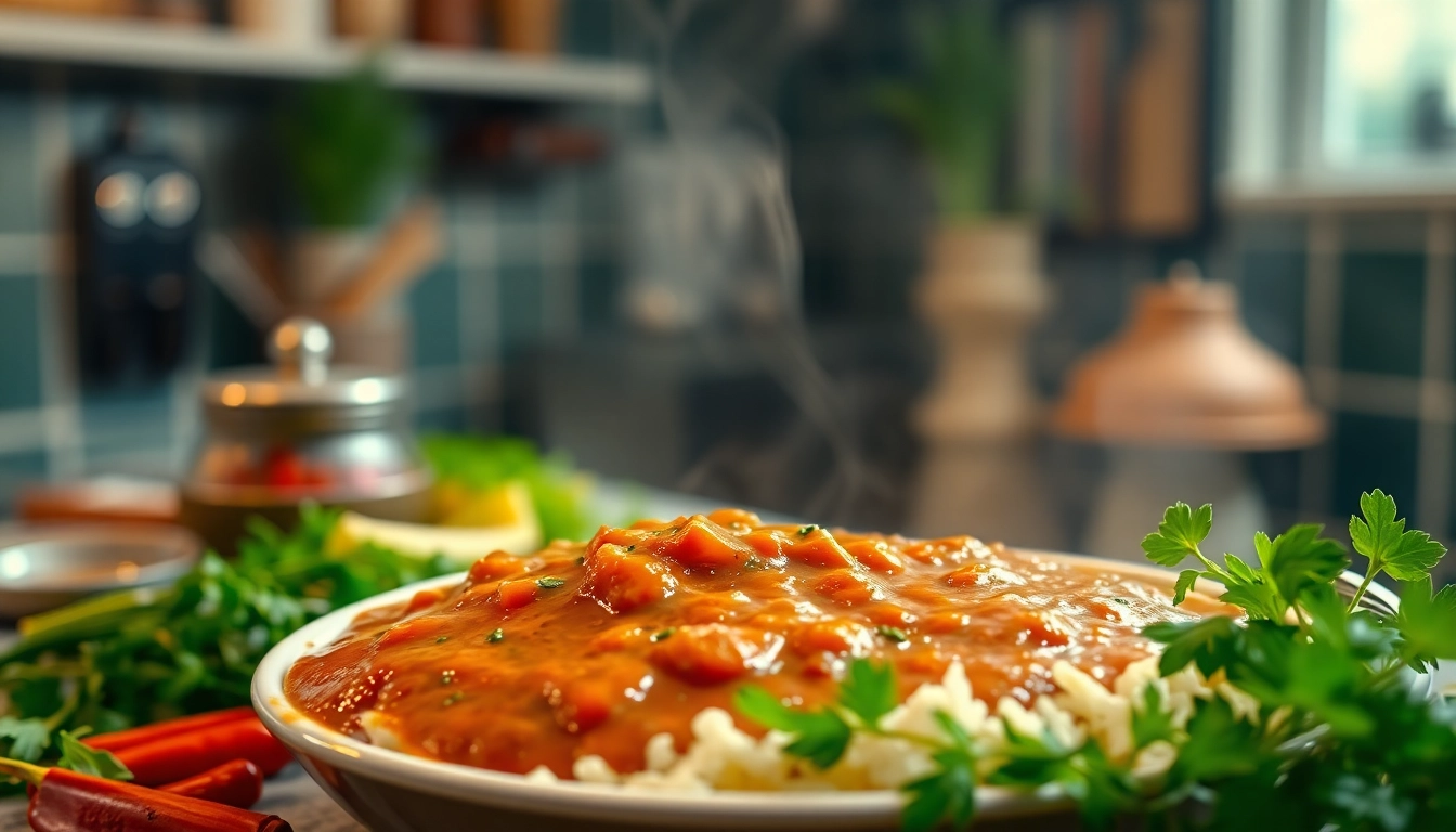 Close-up of a chef serving Ready to Eat Lababdar Gravy Base in an elegant bowl, highlighting
